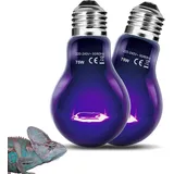 SUKEOPET 2 Pack 75W Reptilien Lampe, Lila Beschichtung Reptilien Rotlichtlampe, Simuliert Natürliches Mondlicht Reptilien Wärmelampe für Dechsen, Schildkröten, Schlangen, Spinnen