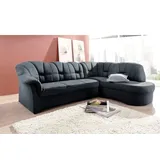 DOMO collection Ecksofa DOMO COLLECTION "Papenburg, zeitlose Rückensteppung, elegante Armlehne, L-Form", schwarz, B:241cm H:84cm T:178cm, Kunstleder SOFTLUX;Luxus-Microfaser (100% Polyester);Struktur ( 90% Polyester, 10% Polyacryl);Microfaser PRIMABELLE (100% Polyester),