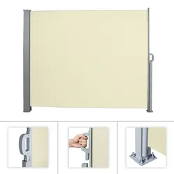 UAC Seitenmarkise 180 x 300 cm Sichtschutz Sonnenschutz 280 g/m2Balkon Ausziehbar, beige