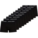 JACK & JONES Solid Trunks black/black L 10er Pack