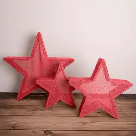 NÄVE LED Deko Weihnachtsstern 3 St. rot