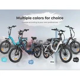 SMARTAI SAMEBIKE E Bike Elektrofahrrad 20" Fat Tire E-Fahrrad klapprad 36V/12Ah Akku,Off-Road Trekking Mountainbike City EBike Herren Damen(CY20) (White)