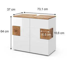 Vicco Waschbeckenunterschrank Eden Weiß Artisan modern 73x64 cm
