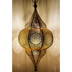 Orientalische Indische Lampe Deckenlampe Malha Gold
