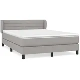 vidaXL Boxspringbett mit Matratze Hellgrau 140x200 cm Stoff