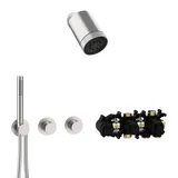 Herzbach MODUL7 Duschsystem T-SP3 mit Thermostat Edelstahl matt gebürstet 70.702721.1.09