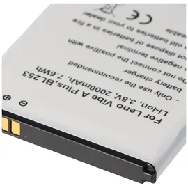 AccuCell Akku passend für Lenovo Vibe A Plus, BL253, A1000, A1010A20, A2010, A2580, A2860 Li-Ion, 3,8V, 2000mAh, 7,6Wh