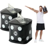 DEIRIS Wasser Hanteln set, Wasser Gewichte Training, Reisehanteln, Würfel mit übungen Sport 10 kg/Paar, Workout Würfelspiel für Rumpftraining, Krafttraining