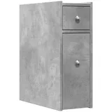 vidaXL Badschrank Schmal mit Rollen Betongrau Holzwerkstoff