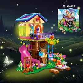 luxuskollektion CUBIMANA Waldhütten-Bausteine Set mit LED-Licht für Kinder