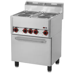 RedFox Gastro Elektroherd 4 Platten mit Backofen 11.13kW E-Herd Backofen Herd Umluft