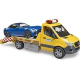 Bruder 02675 MB Sprinter Autotransporter mit Light - Sound Modul und Roadster