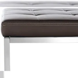 CLP 2er Set Edelstahl Sitzhocker Barci braun