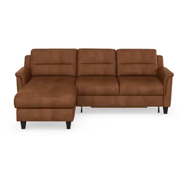 sit&more Ecksofa SIT & MORE "Farö L-Form", braun (cognac), B:234cm H:90cm T:168cm, Sofas, Ecksofa, inklusive Federkern, wahlweise mit Bettfunktion und Bettkasten