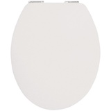 SANITOP-WINGENROTH WC-Sitz Real White High-Gloss Toilettensitz mit Holzkern, Fast-Fix Schnellbefestigung, Standard O Form universal,