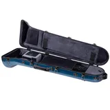 Crossrock Fiberglass Case fits for F-Trigger or Straight Trombone with Removable Shoulder Straps-Blue(CRF1020TBBL)