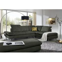 W.Schillig Eckcouch Polyester L-Form 296cm Grün