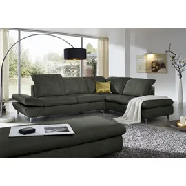 W.Schillig Eckcouch Polyester L-Form 296cm Grün