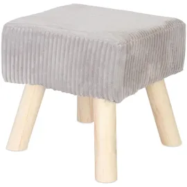 Relaxdays Hocker Cord 30 x 30 x 30 cm Grau/Bronze