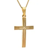 HOPLO Kreuzanhänger Gold Anhänger Kreuz mit Goldkette massiv 333 - 8 Karat Gold 55 cm, Made in Germany 55 cm Unisex