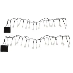 Außenlichterkette Solar Gartendeko Partybeleuchtung Außenleuchte, mit Dauer- oder Blinklicht Erdspieß, 40x LED, 3,9 m, 2er Set