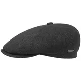 Stetson Reid 6 Panel Flatcap - Einfarbige Mütze mit Baumwollfutter - Herren - Schirmmütze für Herbst/Winter - Wolle & Kaschmir im Materialmix anthrazit 55 cm - 55