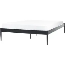 Beliani Vaurs 140 x 200 cm Fest Schwarz
