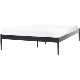 Beliani Vaurs 140 x 200 cm Fest Schwarz