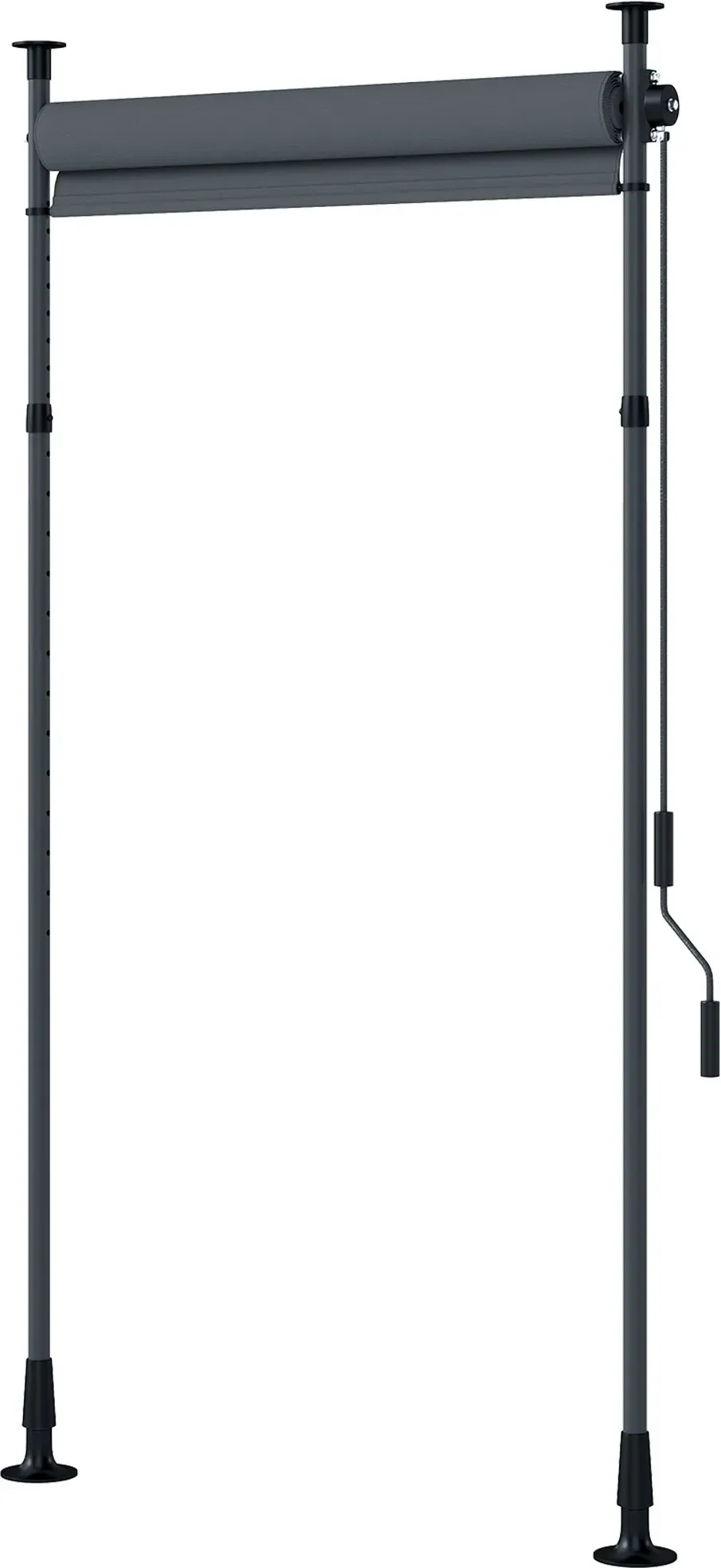 Outsunny Senkrechtmarkise Balkonrollo 150 x 220-310cm mit Kurbel, wetterfestes Balkonsichtschutz aus Polyester in Dunkelgrau für Garten   Aosom.de