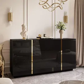 lookway SIDEBOARD MIT SCHUBLADEN ONYX HOCHGLANZ 158 CM PUSH OPEN
