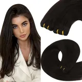 YoungSee Echthaar Tressen zum Einnahen Braun Tressen Echthaar Braun Tressen Extensions Echthaar 50 cm Haartressen Echtahar Weaving Hair Extensions Weft Extensions Echthaar Doppelt Tressen 100g #2