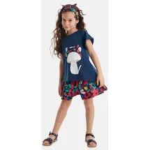 Denokids Set Cat & Flowers in Dark Blue | Gr.: 128
