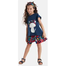 Denokids Set Cat & Flowers in Dark Blue | Gr.: 128