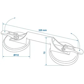 PRO PLUS ProPlus Saugheber Aluminium mit 2 Saugnäpfen