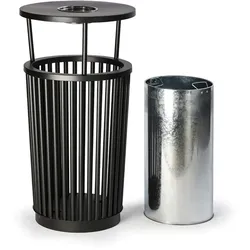 Außen-Mülleimer mit Aschenbecher, 24 L, Metall