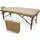 quirumed Massageliege für SPA, tragbar, Holz, Sandfarbe, lackiertes Holz, Kunstleder, hochdichte Polsterung, höhenverstellbar, klappbar, abnehmbarer Kopf, bis zu 210 kg