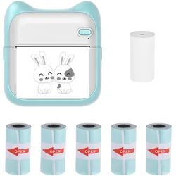 Mini Tasche Foto Drucker Tragbare Thermo Druck Maschine 190dpi Drahtlose BT Verbindung für BL-3 blau
