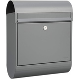 MEFA Briefkasten Ruby 866 mit Zeitungsrolle (Farbe grau, mit Sicherheitsschloss, Größe 450x350x150 mm) 866510DE