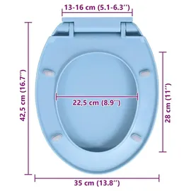 vidaXL Toilettensitz mit Absenkautomatik Blau