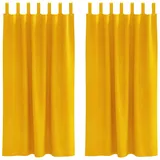 vidaXL Verdunkelungsvorhänge 2 pcs Senfgelb 140 x 175 cm Samt
