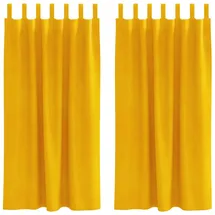 vidaXL Verdunkelungsvorhänge 2 pcs Senfgelb 140 x 175 cm Samt