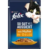 FELIX So gut wie es aussieht Katzenfutter nass in Gelee, mit Huhn, 26er Pack (26 x 85g)