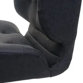 Mendler Esszimmerstuhl HWC-H42, Drehstuhl Küchenstuhl, höhenverstellbar drehbar ~ Kunstleder vintage dunkelgrau, Fuß schwarz