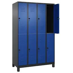 CP Spind Classic Plus enzianblau, schwarzgrau 080310-40 S10136, 8 Schließfächer 120,0 x 50,0 x 195,0 cm
