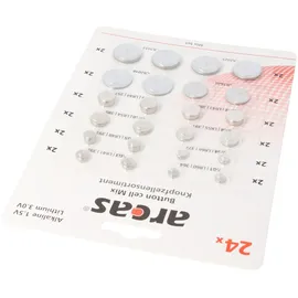 Arcas 24 Alkaline und Lithium Knopfzellen Batterien sortiert im Set