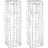 vidaXL Gabionensäulen 2 Stk. 40x40x140 cm Eisen