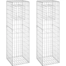 vidaXL Gabionensäulen 2 Stk. 40x40x140 cm Eisen