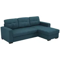 Livetastic Eckschlafsofa, Petrol, Textil, 3-Sitzer, 240x160 cm, Made in EU, Wohnzimmer, Sofas & Couches, Schlafsofas, Schlafsofas mit Bettkasten