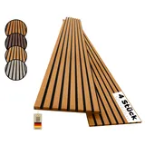 benzwood Akustikpaneele aus Holz, 4 Stück x 120x60cm (Wildeiche Natur)