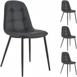 Idimex Esszimmerstuhl Alvaro Kunstleder schwarz 4er Set